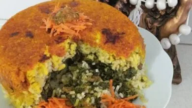 ته چین اسفناج؛ منوی ویژه گیاه خواران + طرز تهیه